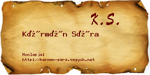 Kármán Sára névjegykártya